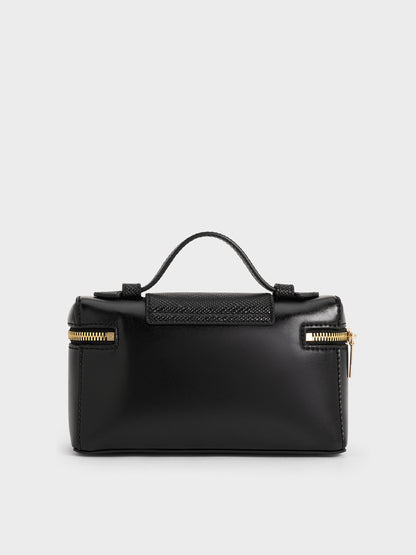 CHARLES & KEITH Classic / Arwen Top Handle Vanity Bag - Black