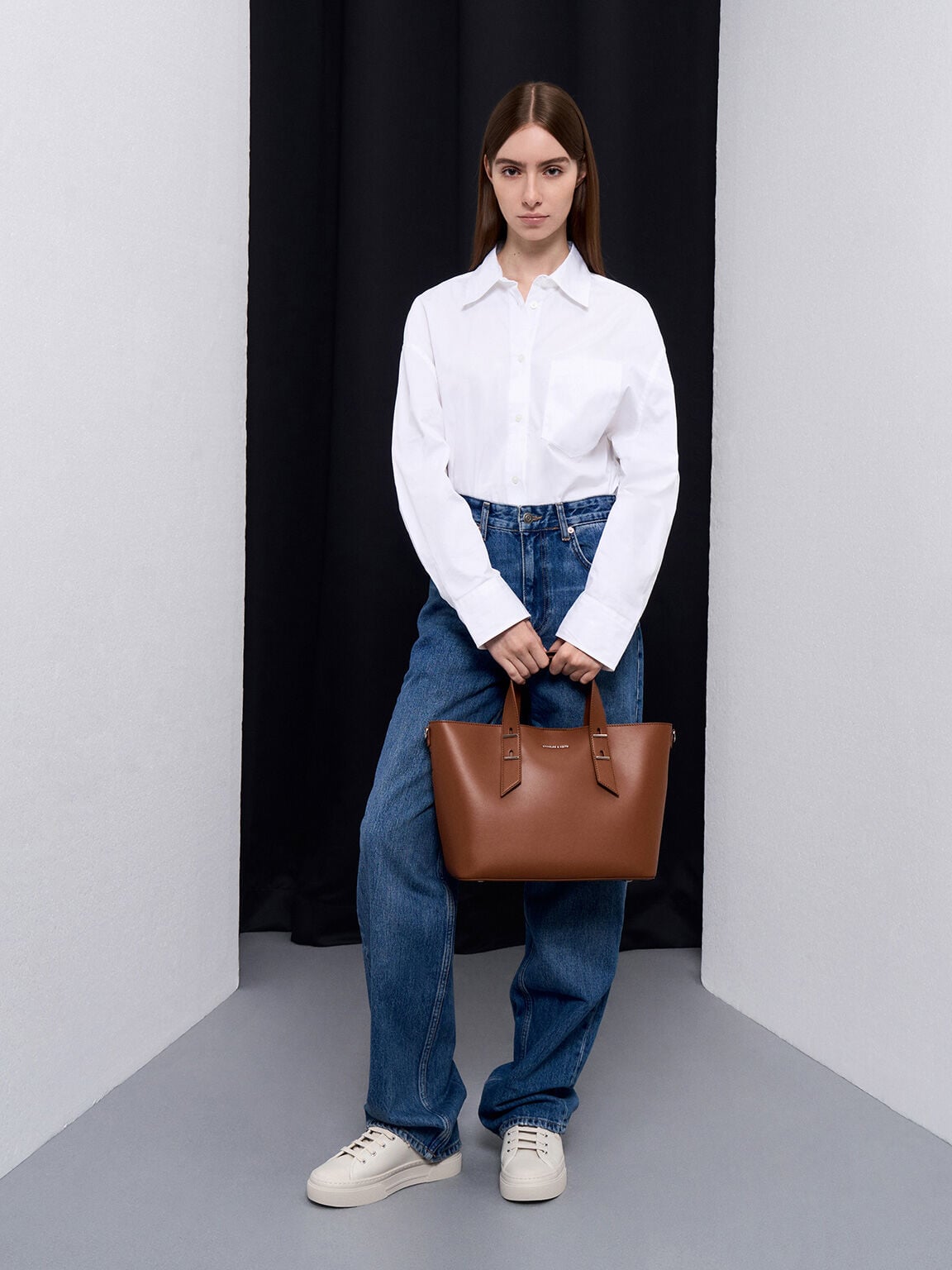 CHARLES & KEITH Popular / Shania Tote Bag - Chocolate