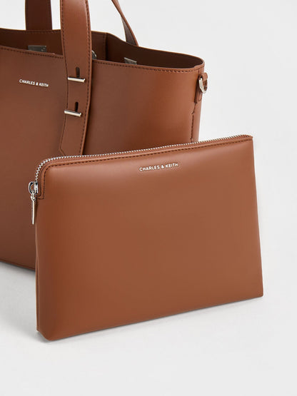 CHARLES & KEITH Popular / Shania Tote Bag - Chocolate