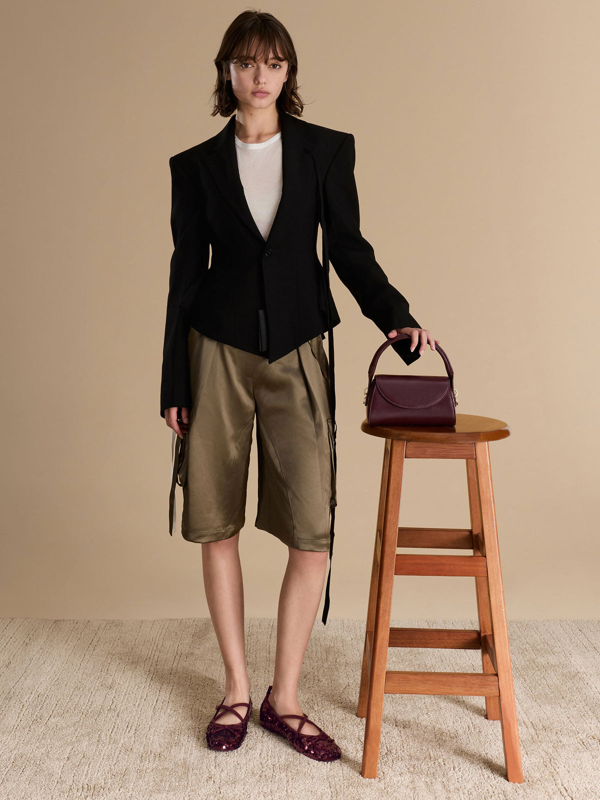 CHARLES & KEITH Discount / Kaila Top Handle Bag - Wineberry Red