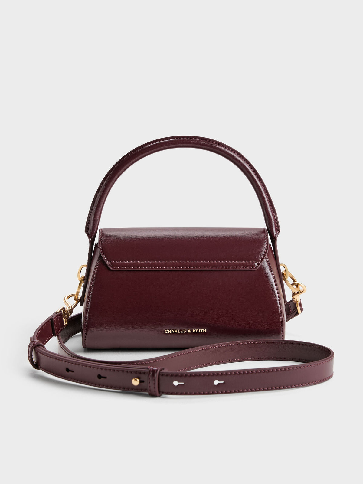 CHARLES & KEITH Discount / Kaila Top Handle Bag - Wineberry Red