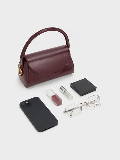 CHARLES & KEITH Discount / Kaila Top Handle Bag - Wineberry Red