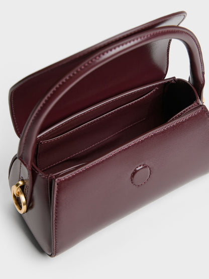 CHARLES & KEITH Discount / Kaila Top Handle Bag - Wineberry Red