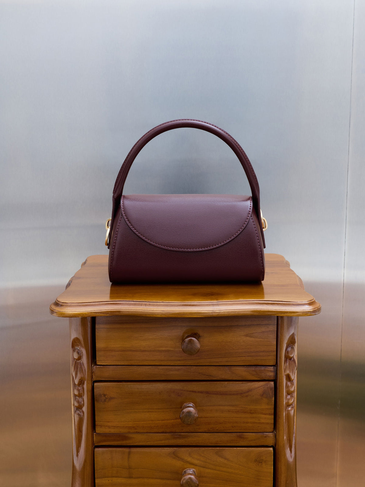 CHARLES & KEITH Discount / Kaila Top Handle Bag - Wineberry Red