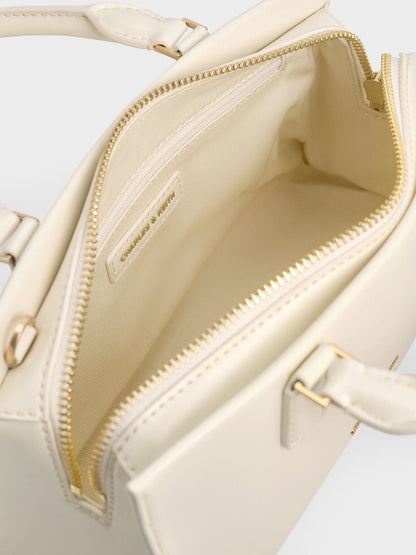 CHARLES & KEITH Customer Favorite / Kerry Top Handle Bag - Cream