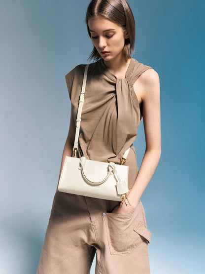 CHARLES & KEITH Customer Favorite / Kerry Top Handle Bag - Cream