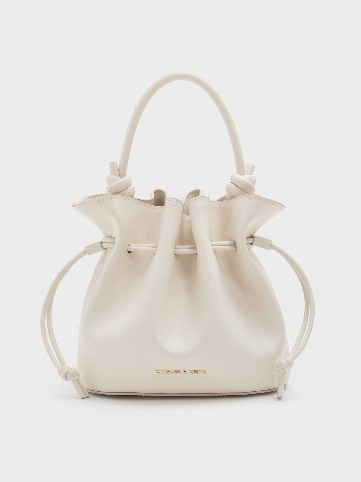 CHARLES & KEITH Customer Favorite / Sammie Drawstring Bucket Bag - Cream
