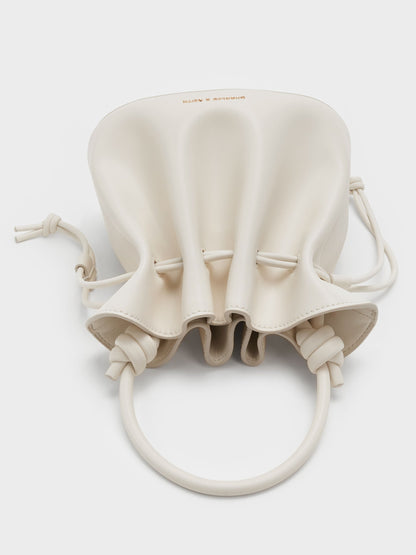 CHARLES & KEITH Customer Favorite / Sammie Drawstring Bucket Bag - Cream