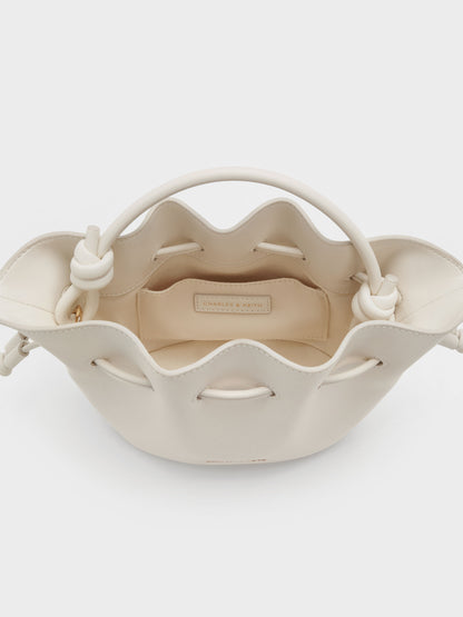 CHARLES & KEITH Customer Favorite / Sammie Drawstring Bucket Bag - Cream