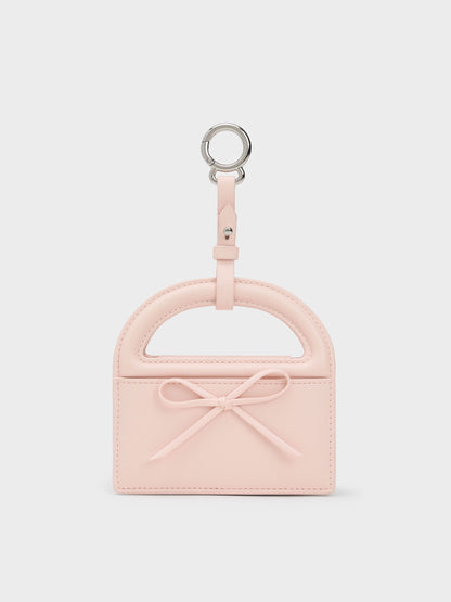 CHARLES & KEITH Customer Favorite / Reese Bow Top Handle Wristlet - Soft Pink