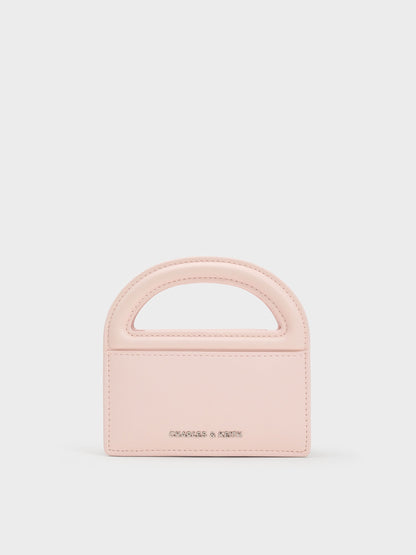 CHARLES & KEITH Customer Favorite / Reese Bow Top Handle Wristlet - Soft Pink
