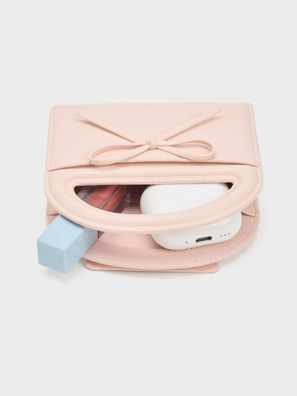 CHARLES & KEITH Customer Favorite / Reese Bow Top Handle Wristlet - Soft Pink