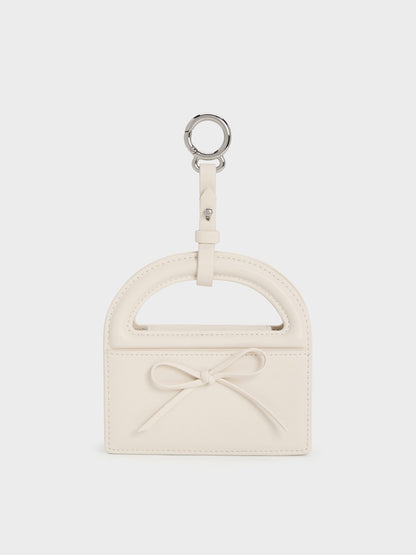 CHARLES & KEITH Featured / Reese Bow Top Handle Wristlet - Cream