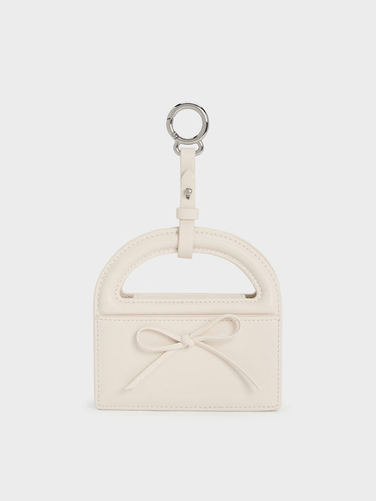 CHARLES & KEITH Featured / Reese Bow Top Handle Wristlet - Cream