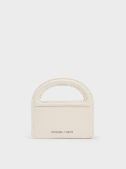 CHARLES & KEITH Featured / Reese Bow Top Handle Wristlet - Cream