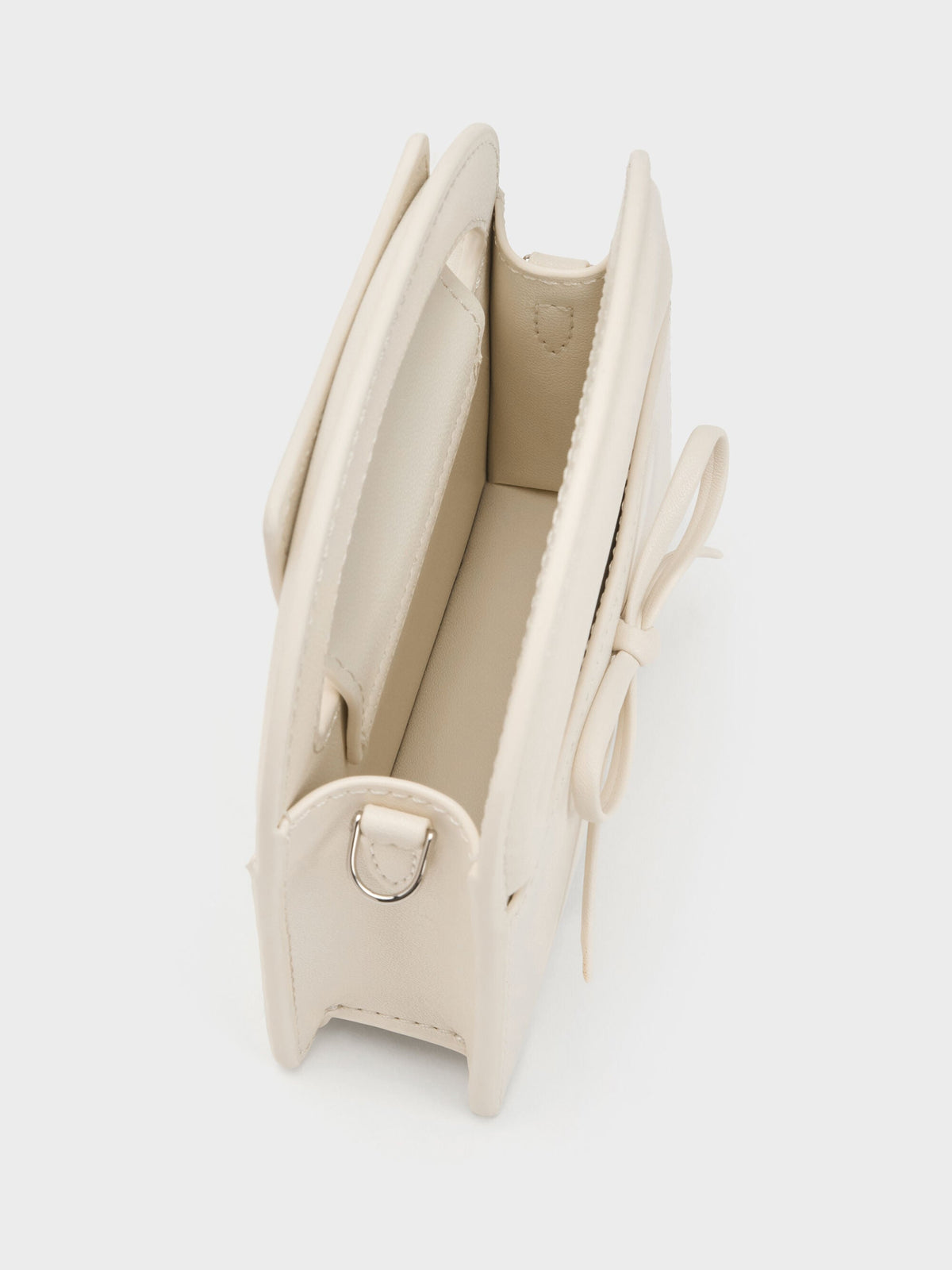 CHARLES & KEITH Featured / Reese Bow Top Handle Wristlet - Cream