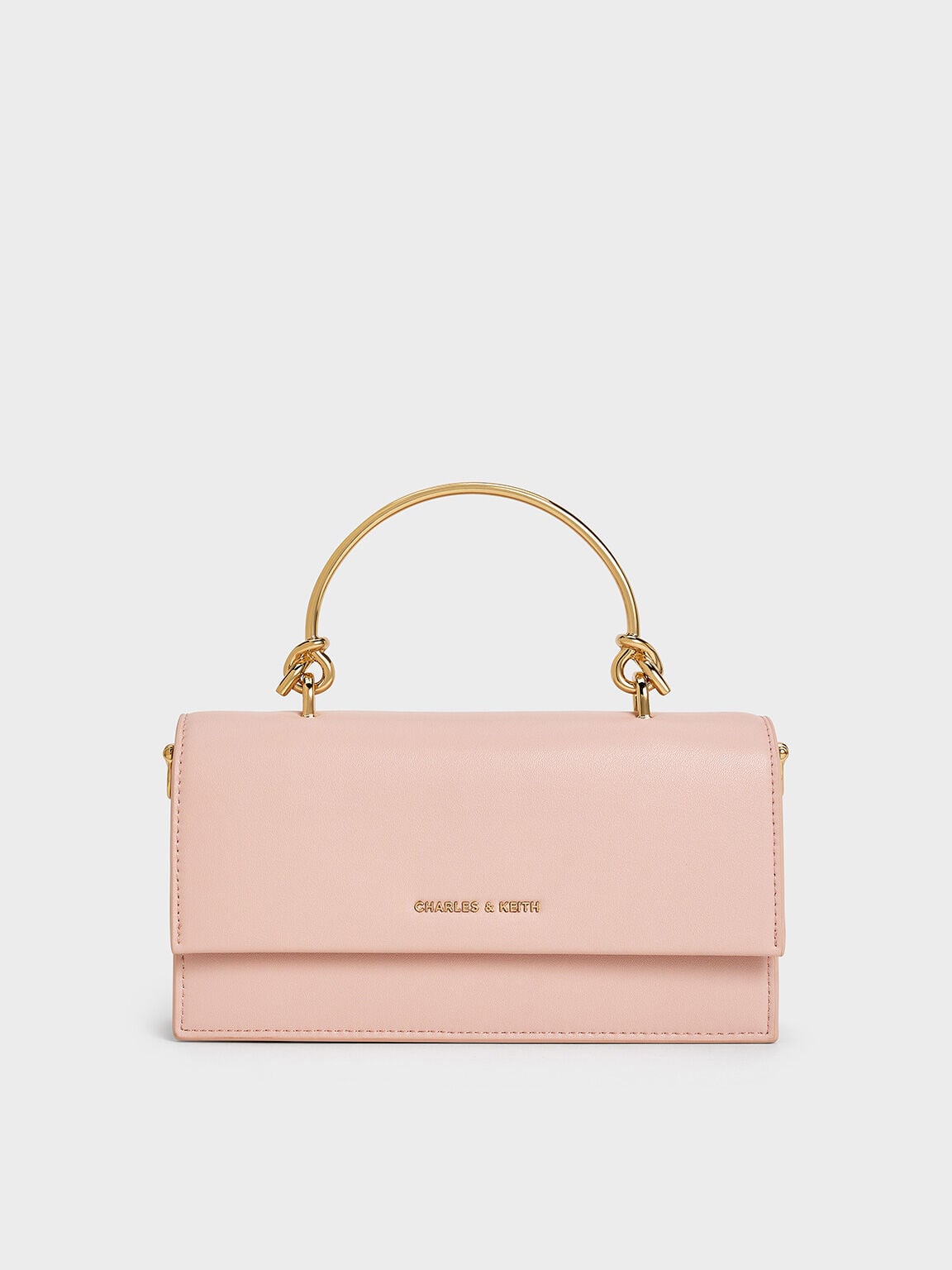 CHARLES & KEITH Quality / Kristine Sculptural-Handle Long Wallet - Light Pink