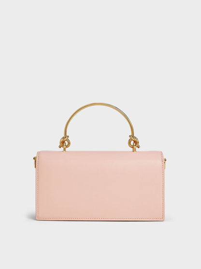 CHARLES & KEITH Quality / Kristine Sculptural-Handle Long Wallet - Light Pink