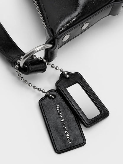 CHARLES & KEITH Signature / Tatiana Tassel Hobo Bag - Noir