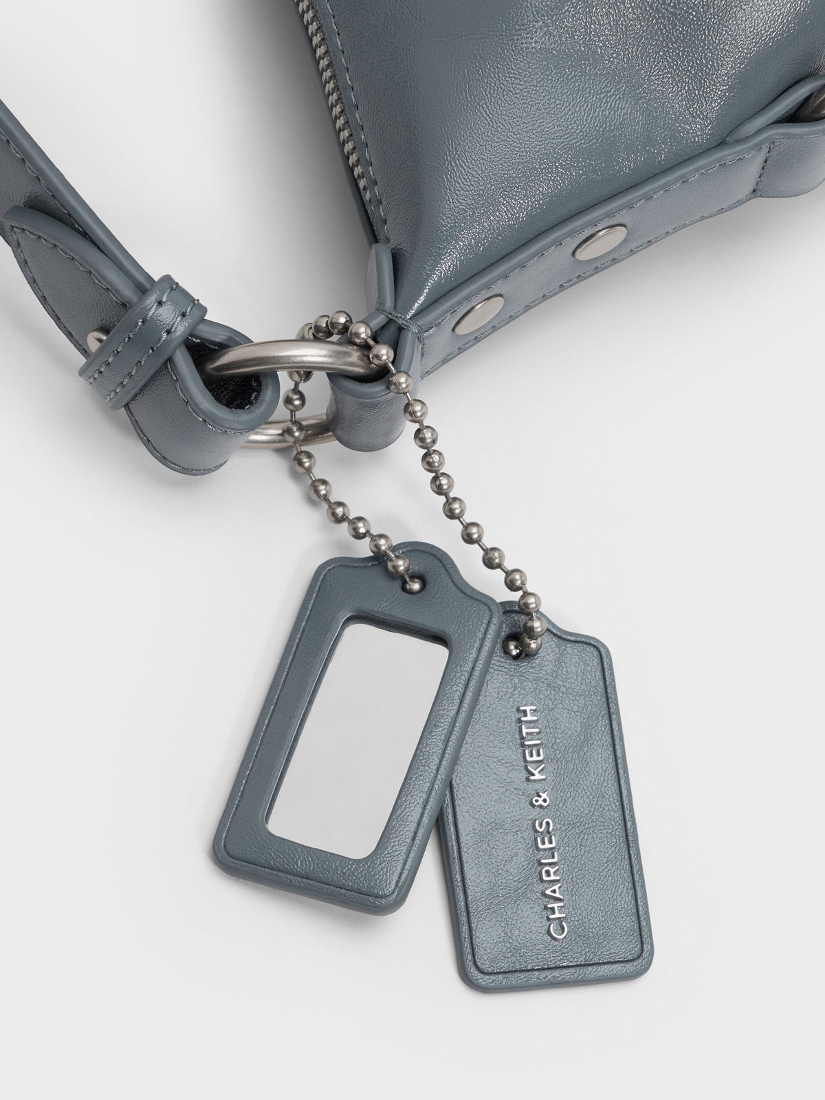 CHARLES & KEITH Essential / Tatiana Tassel Hobo Bag - Smoky Blue