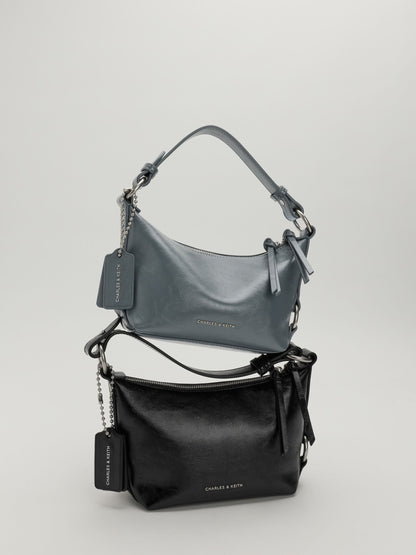 CHARLES & KEITH Essential / Tatiana Tassel Hobo Bag - Smoky Blue