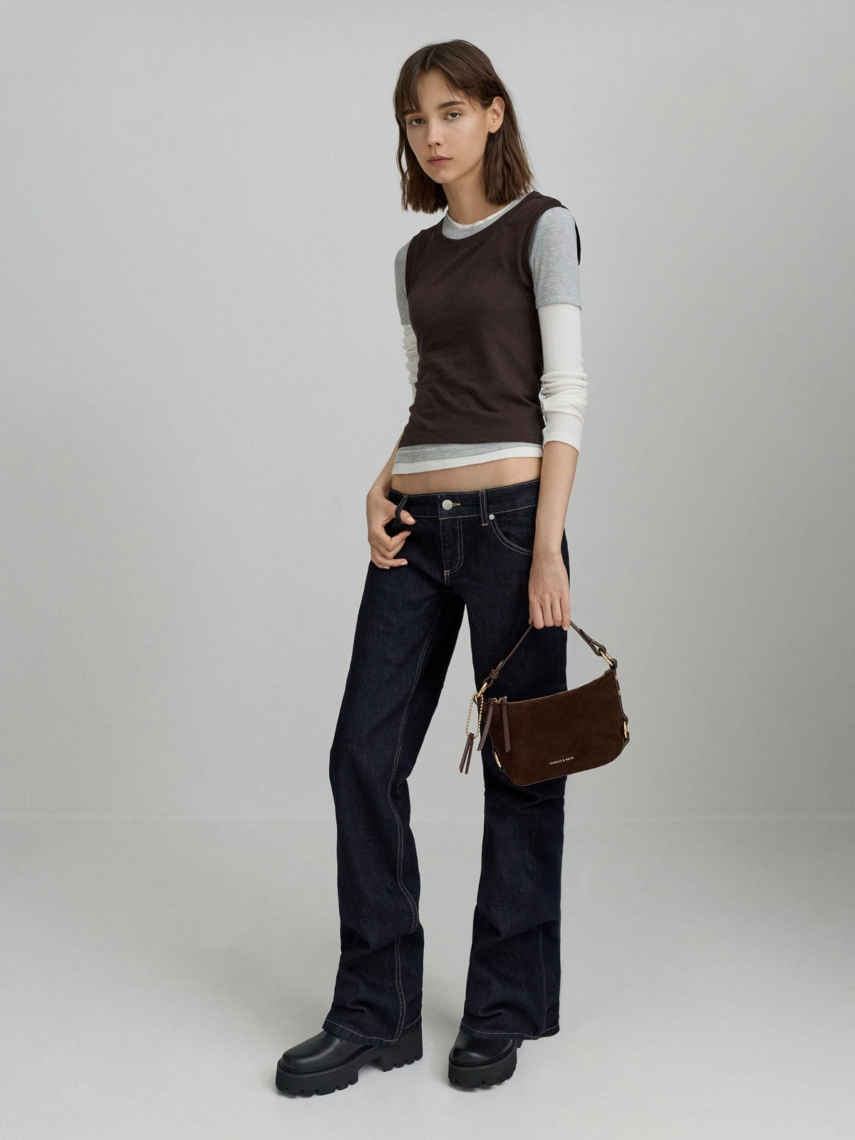 CHARLES & KEITH Latest / Tatiana Tassel Hobo Bag - Espresso Brown