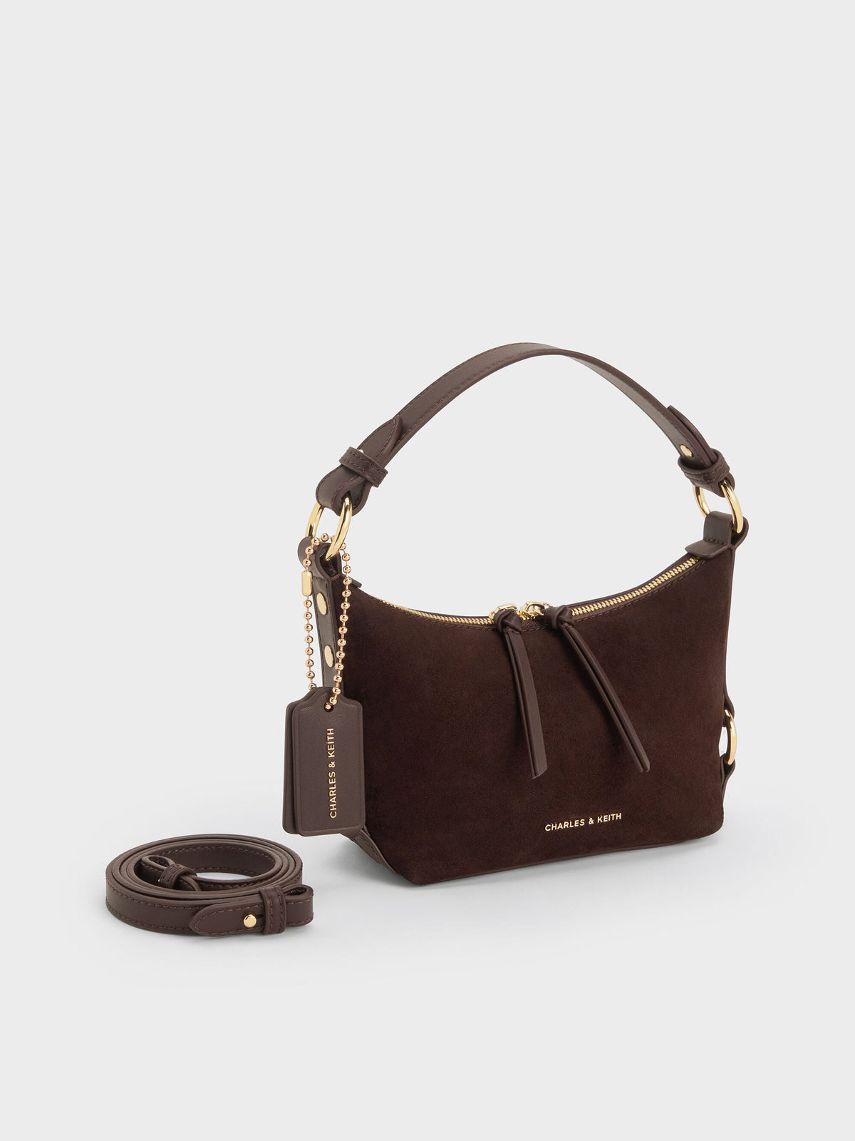 CHARLES & KEITH Latest / Tatiana Tassel Hobo Bag - Espresso Brown