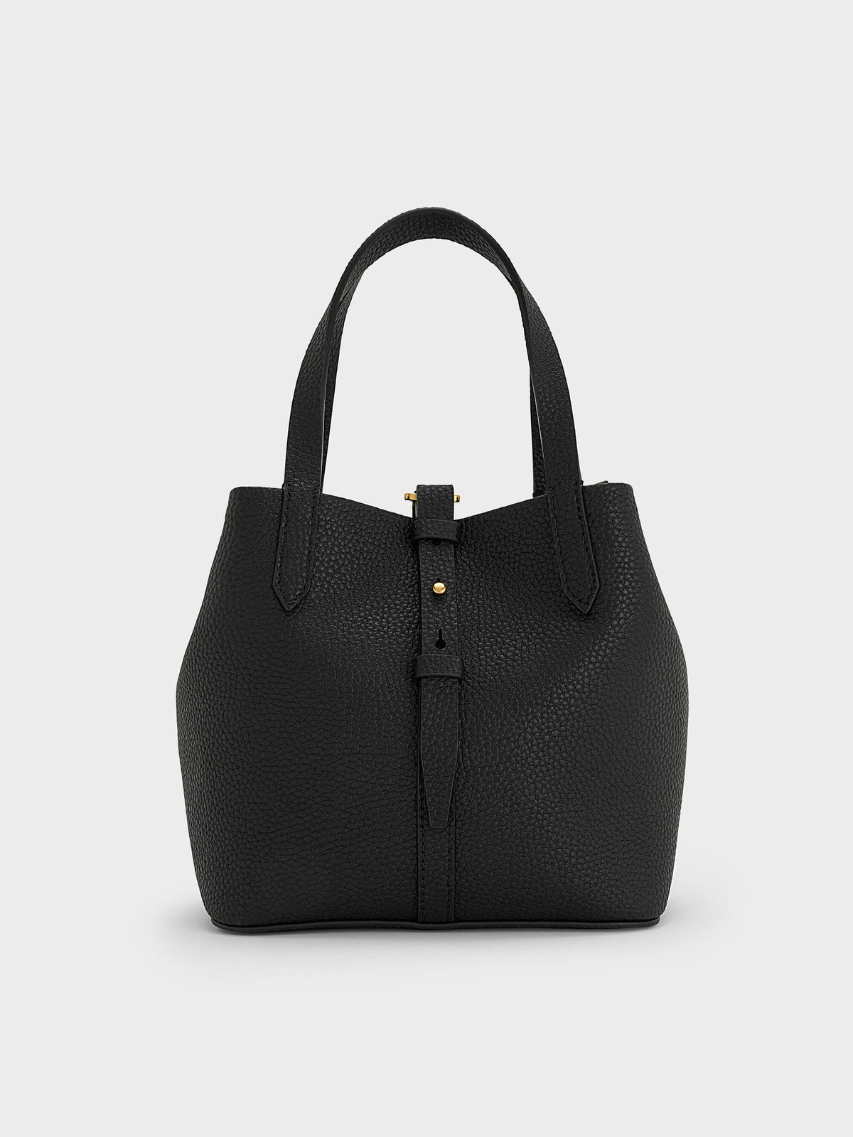 CHARLES & KEITH Premium / Beryl Belted Bucket Bag - Black