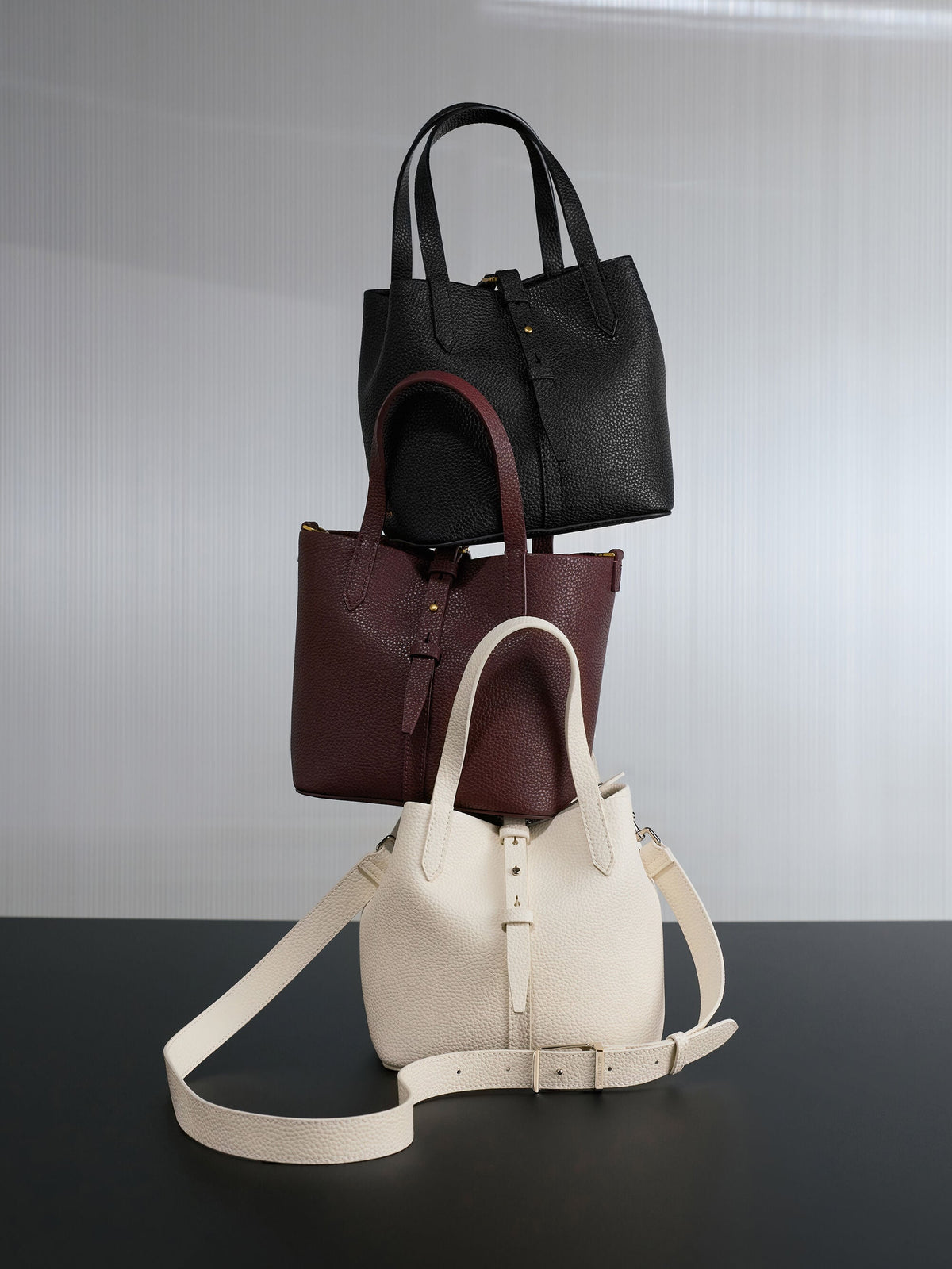 CHARLES & KEITH Premium / Beryl Belted Bucket Bag - Black