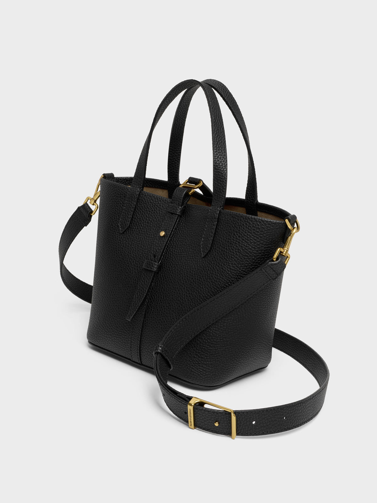 CHARLES & KEITH Premium / Beryl Belted Bucket Bag - Black