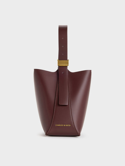 CHARLES & KEITH Quality / Edna Bucket Bag - Wineberry Red