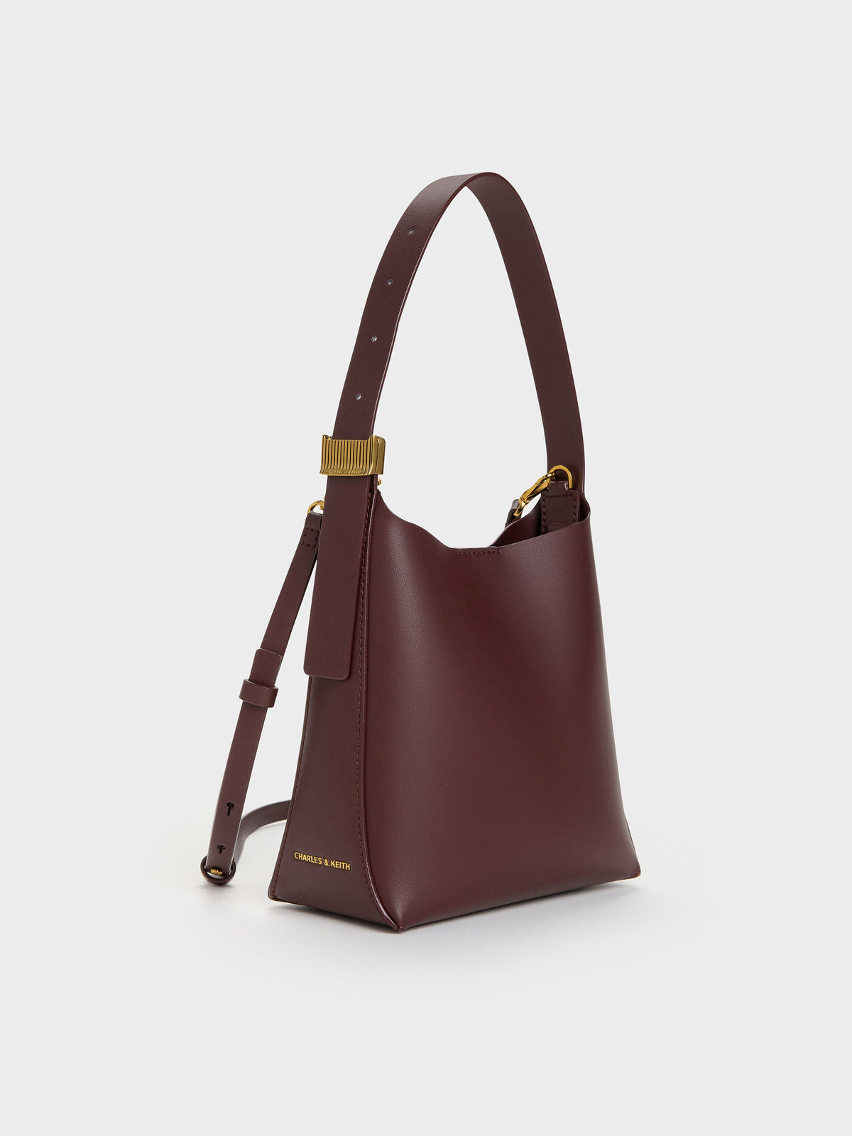 CHARLES & KEITH Quality / Edna Bucket Bag - Wineberry Red