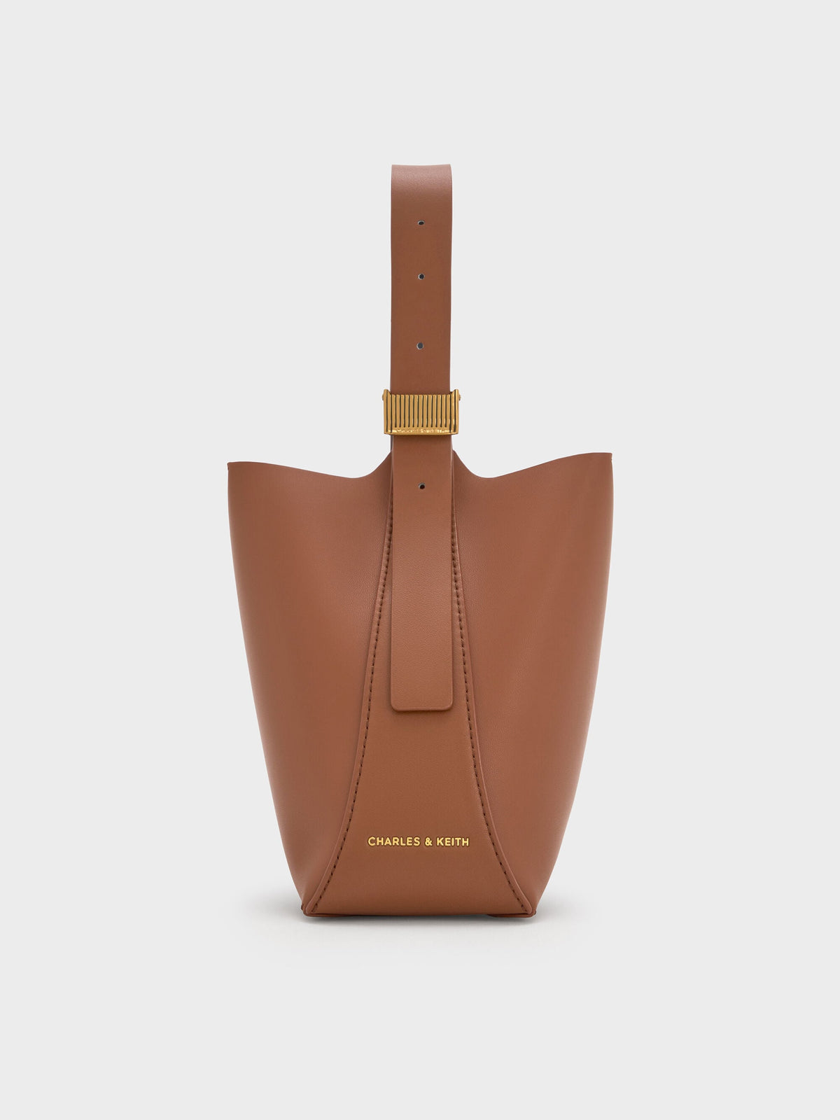 CHARLES & KEITH Classic / Edna Bucket Bag - Chocolate