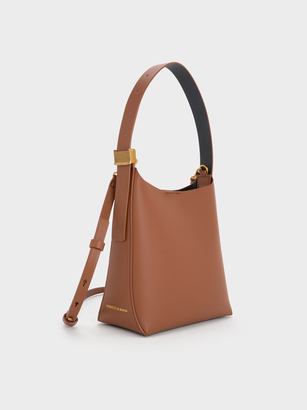 CHARLES & KEITH Classic / Edna Bucket Bag - Chocolate