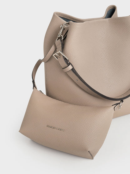 CHARLES & KEITH Best Price / Beryl Bucket Bag - Taupe