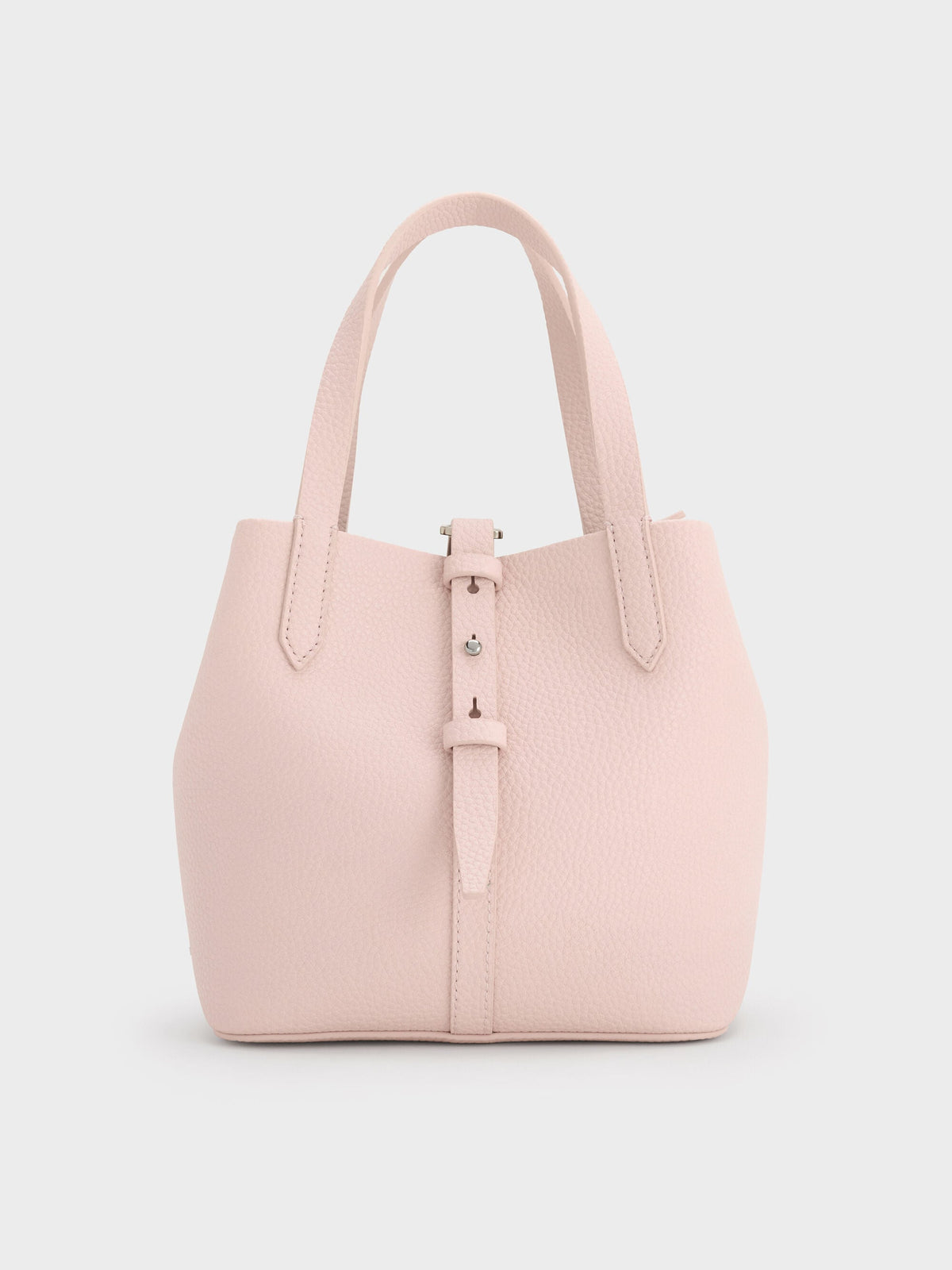 CHARLES & KEITH Discount / Beryl Belted Bucket Bag - Soft Pink