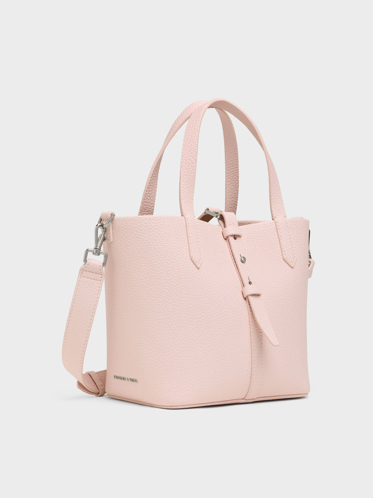 CHARLES & KEITH Discount / Beryl Belted Bucket Bag - Soft Pink