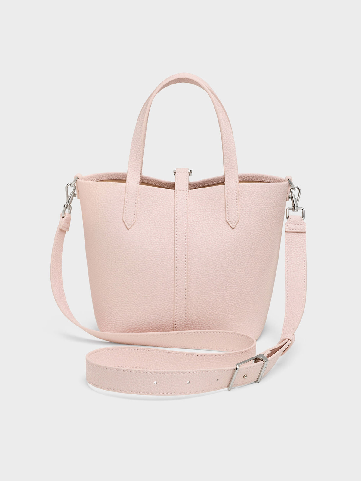 CHARLES & KEITH Discount / Beryl Belted Bucket Bag - Soft Pink