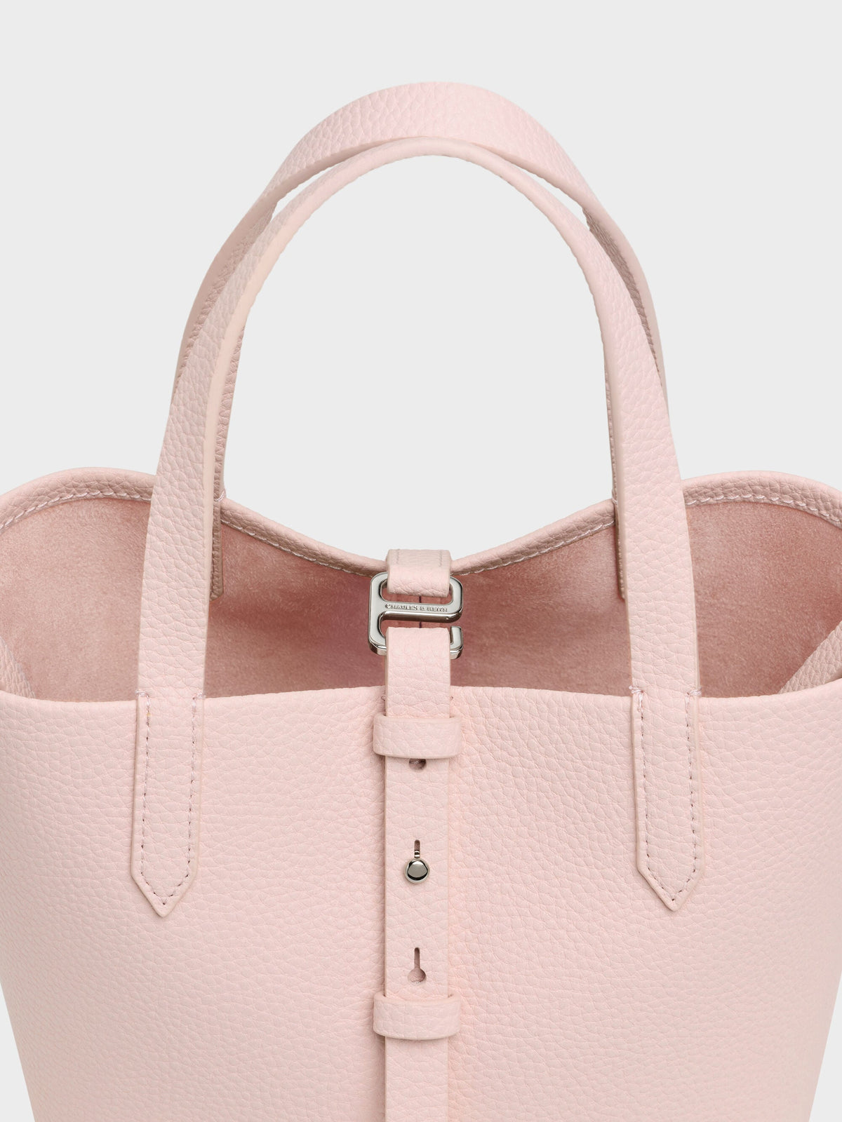 CHARLES & KEITH Discount / Beryl Belted Bucket Bag - Soft Pink