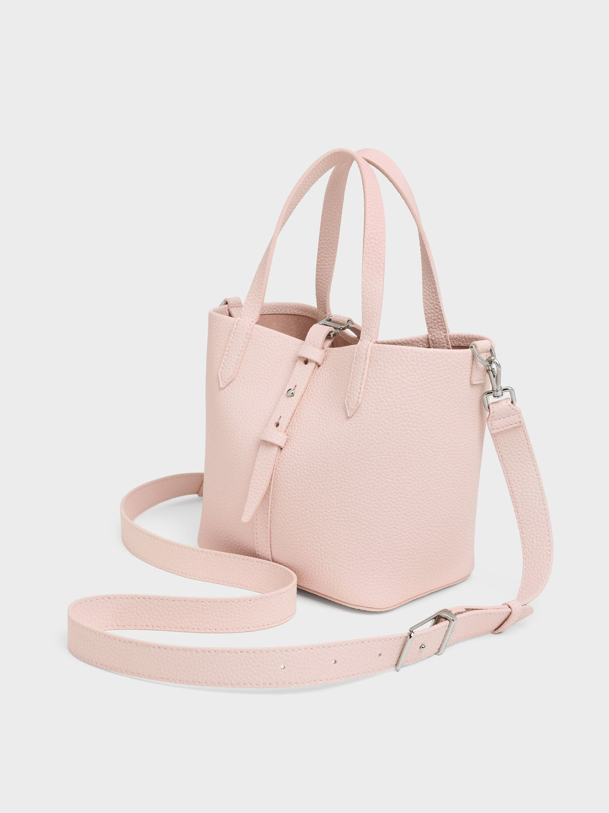 CHARLES & KEITH Discount / Beryl Belted Bucket Bag - Soft Pink