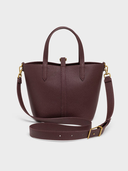 CHARLES & KEITH New / Beryl Belted Bucket Bag - Wineberry Red