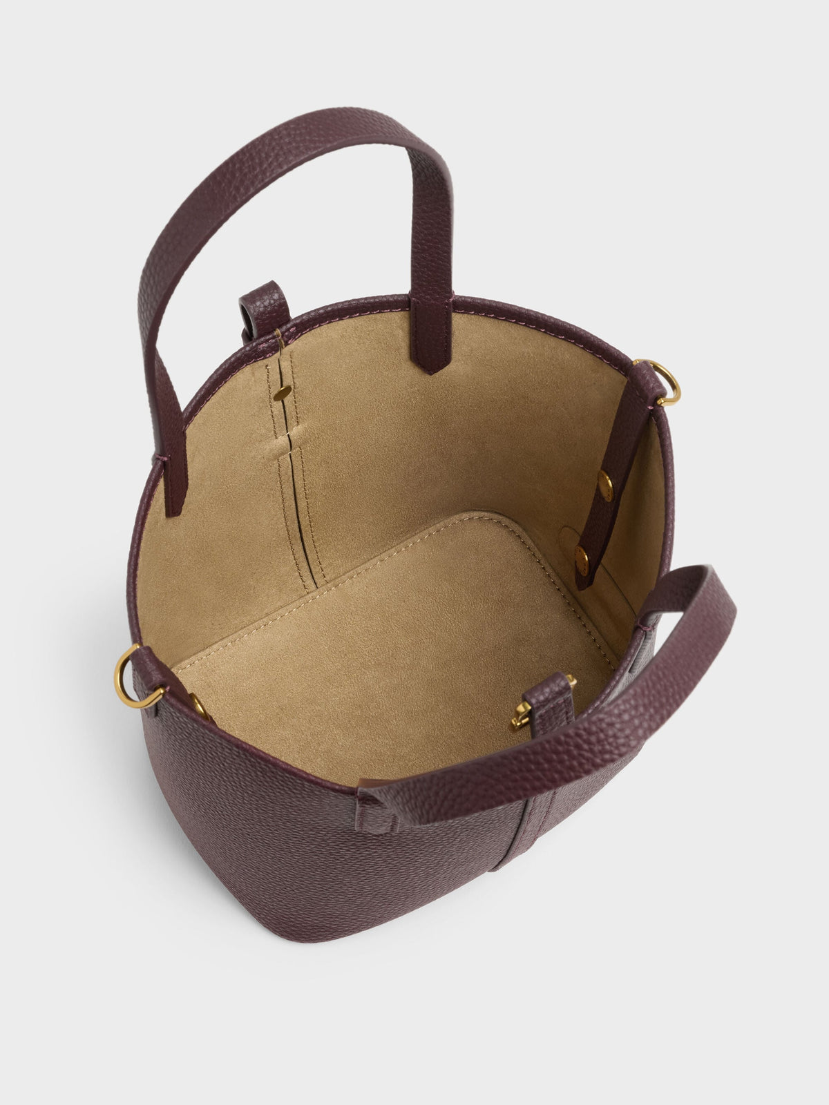 CHARLES & KEITH New / Beryl Belted Bucket Bag - Wineberry Red