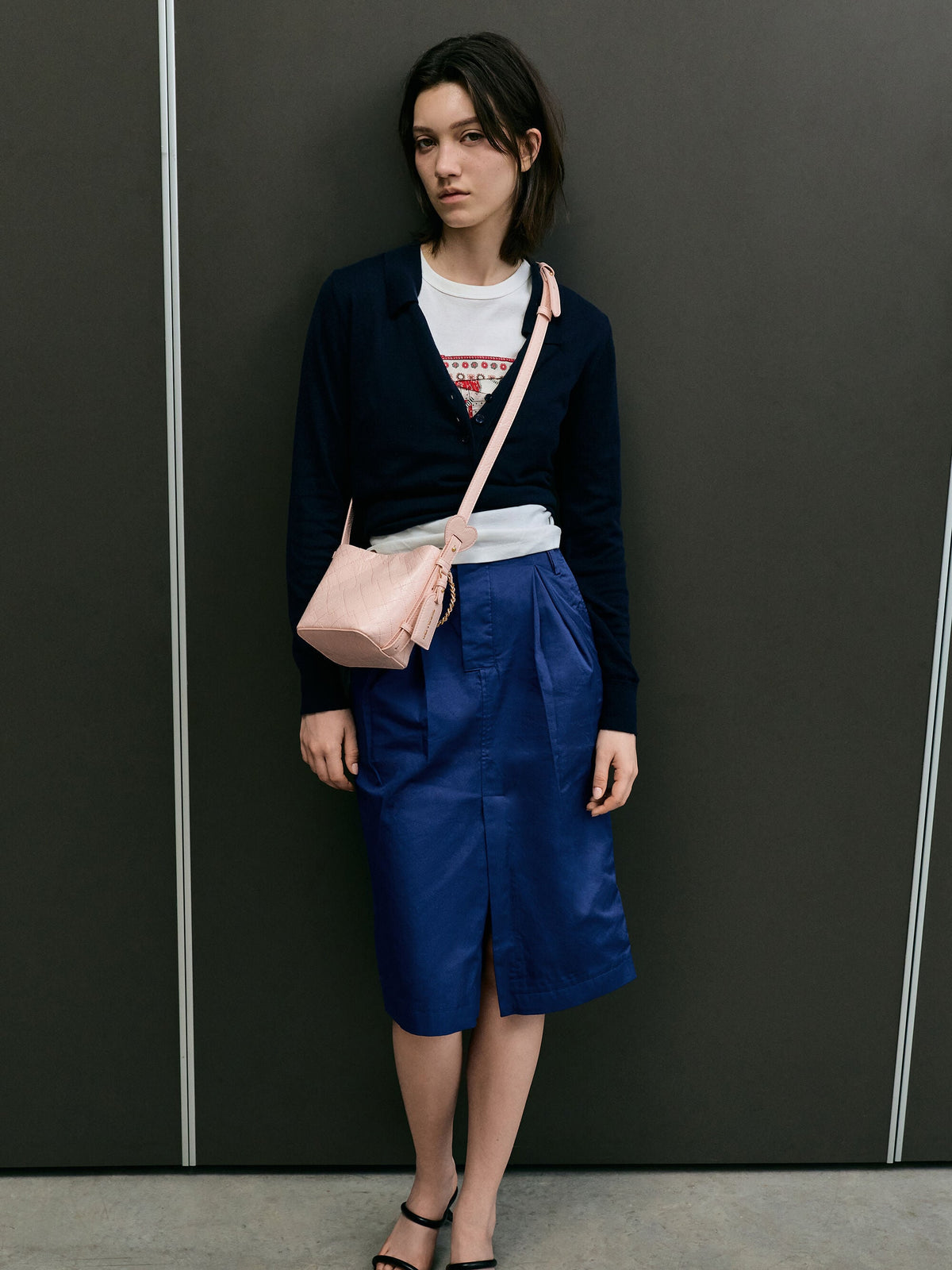 CHARLES & KEITH Quality / Duo Quilted Chain Bucket Bag - Soft Pink