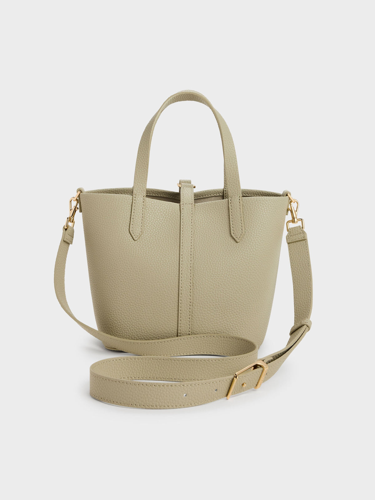 CHARLES & KEITH Deals / Beryl Belted Bucket Bag - Pale Olive