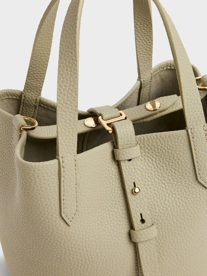 CHARLES & KEITH Deals / Beryl Belted Bucket Bag - Pale Olive