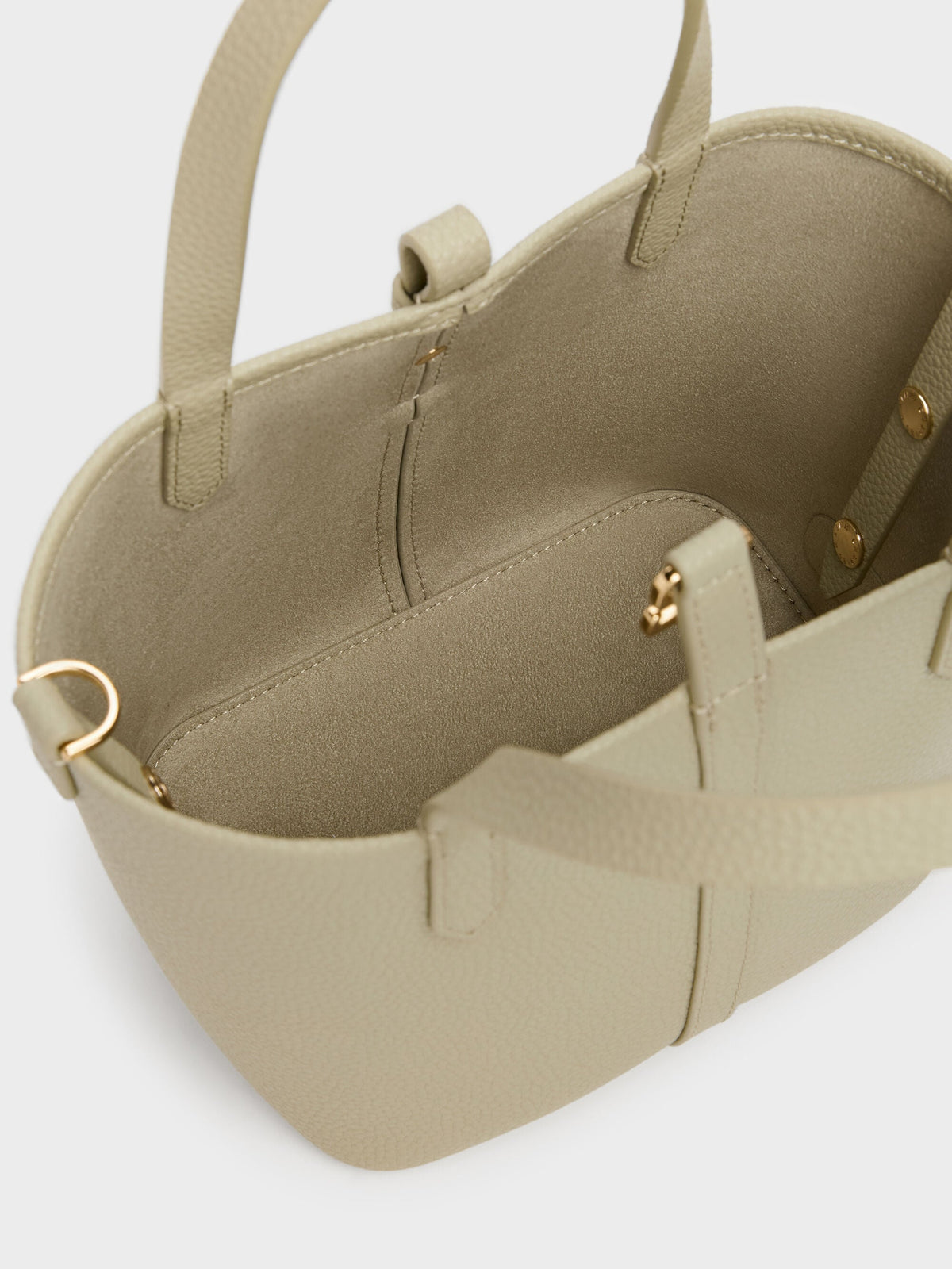 CHARLES & KEITH Deals / Beryl Belted Bucket Bag - Pale Olive
