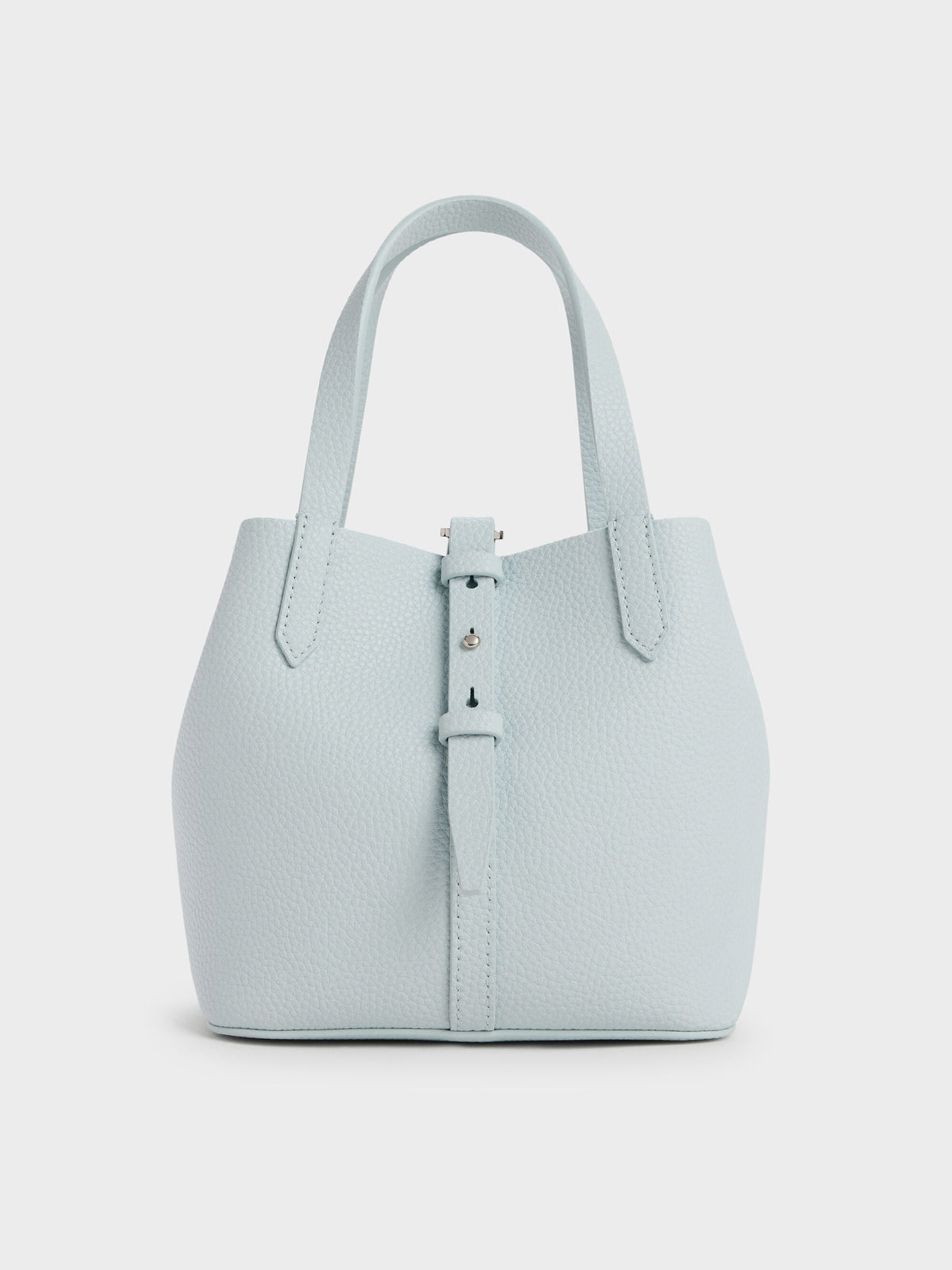 CHARLES & KEITH Top Pick / Beryl Belted Bucket Bag - Sea Salt Blue