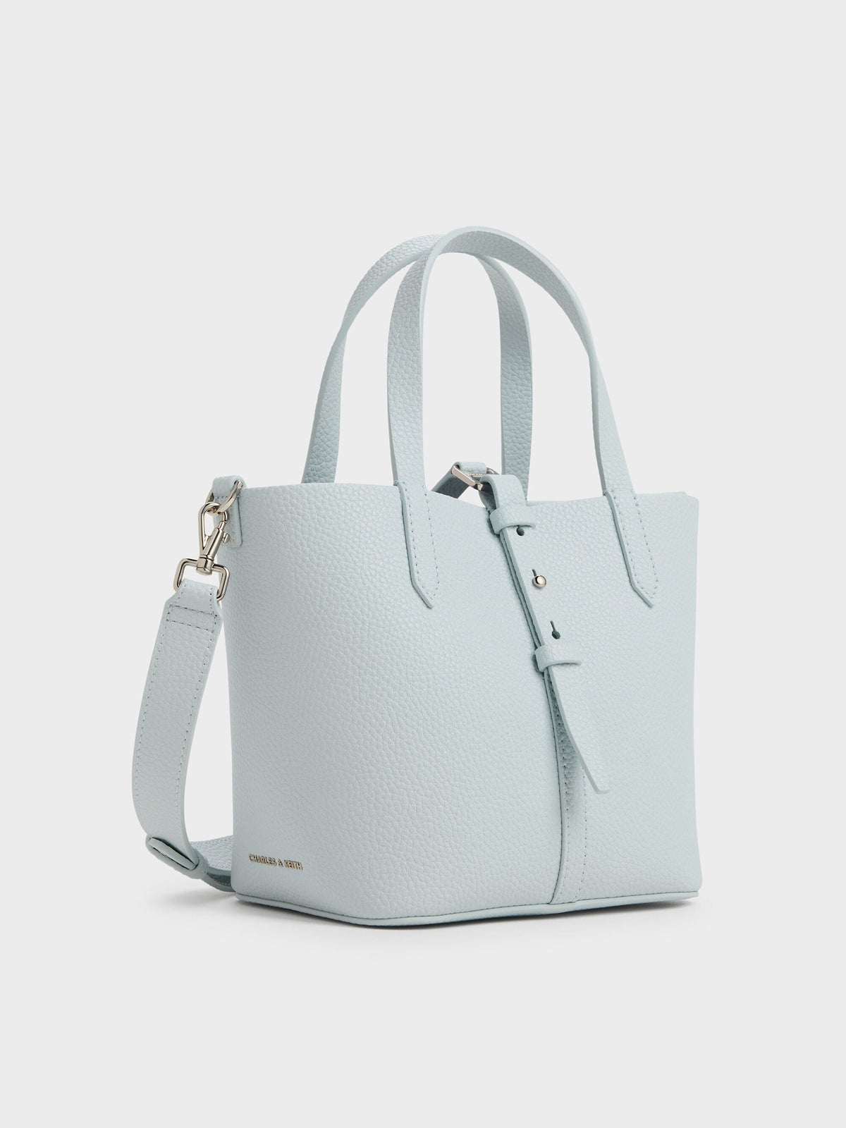 CHARLES & KEITH Top Pick / Beryl Belted Bucket Bag - Sea Salt Blue