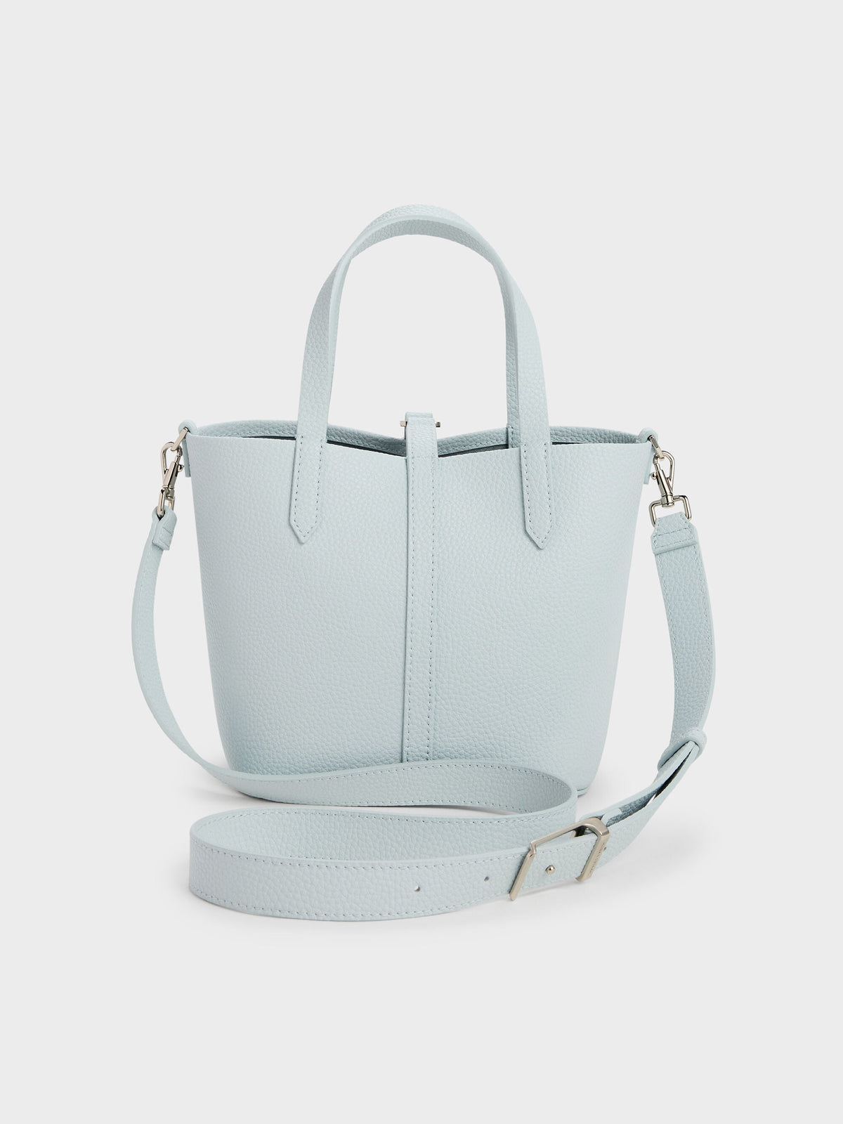 CHARLES & KEITH Top Pick / Beryl Belted Bucket Bag - Sea Salt Blue