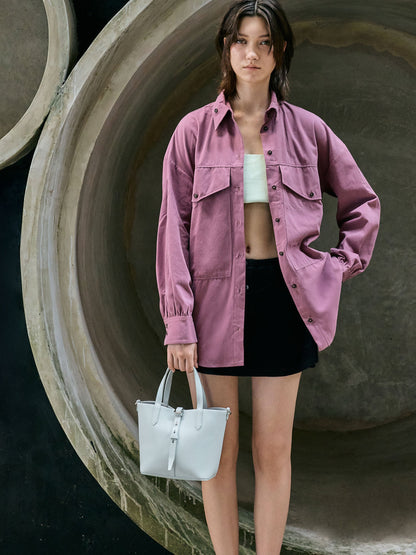 CHARLES & KEITH Top Pick / Beryl Belted Bucket Bag - Sea Salt Blue